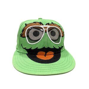 Sesame Street Oscar The Grouch Green Snapback Cap One Size